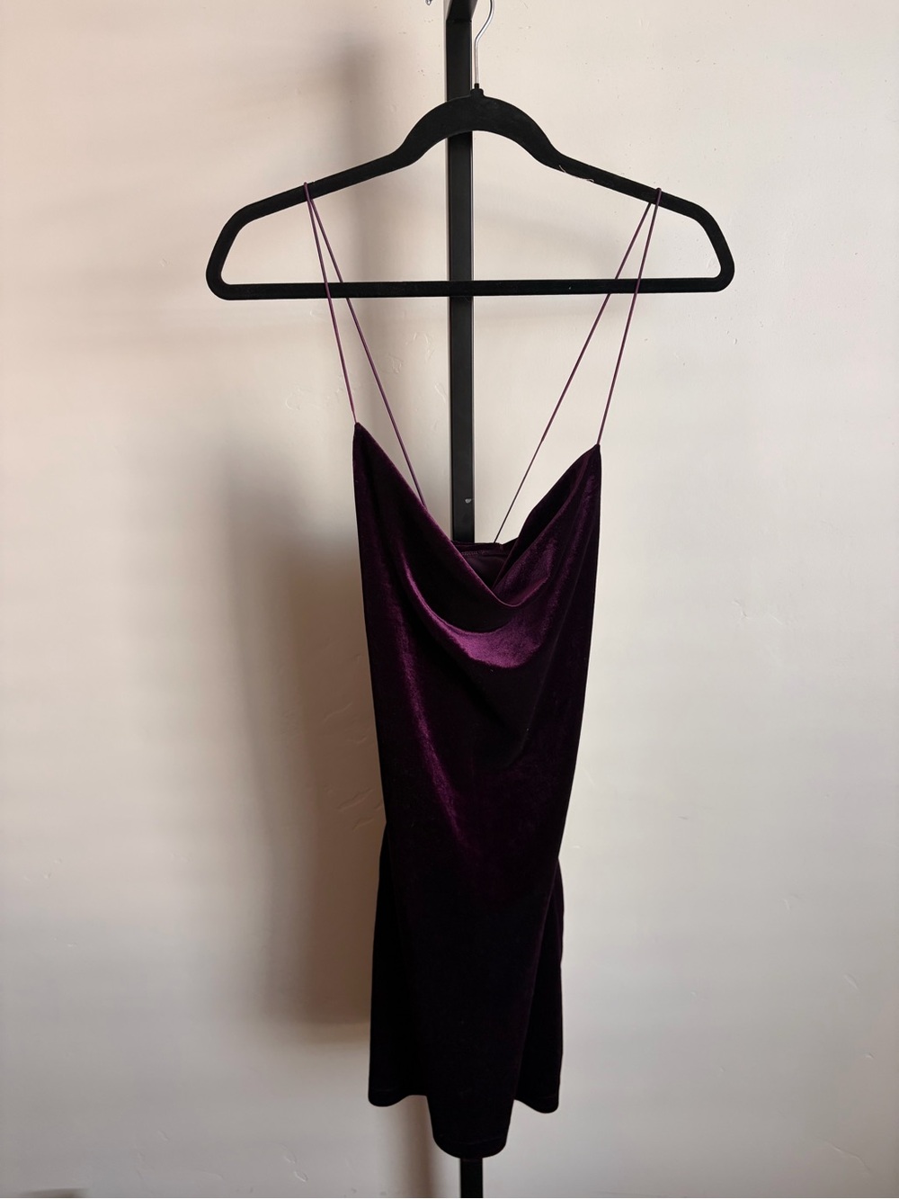 Revolve By The Way Yasmine Velvet Mini Dress Cowl Neck Purple Party S